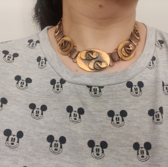 Vintage 60s Roslyn Hoffman Solid Copper Necklace - Picture 7 of 11